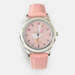 Girls Cute Pink Farm Goose Kids Watch<br><div class="desc">This girly and whimsical kids watch features a cute farm goose illustration with a pink background. The watch has space for you to add your girls name in a clear and simple font,  and clear,  readable numbers.</div>