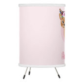 Girls Cute Pink Floral Deer & Flowers Kids Nursery Tripod Lamp (Left)