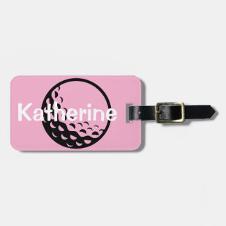 Girls Cute Pink Golf Sports Kids Luggage Tag