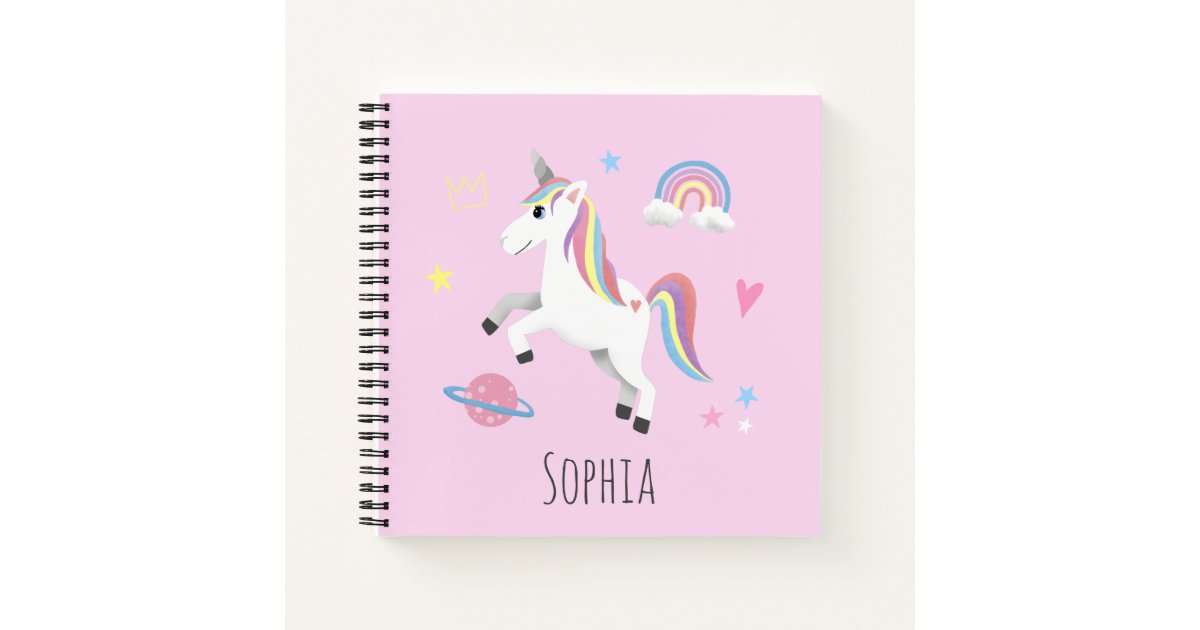Aimee: Personalized Unicorn Sketchbook For Girls With Pink Name
