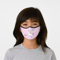 Girls Cute Pink Magical Unicorn Rainbow Kids Premium Face Mask