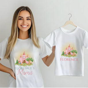 Girls Cute Pink Princess Castle Mama T-Shirt