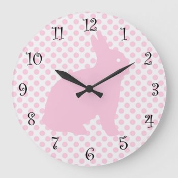 Girls Cute Pink Rabbit Clocks by PinkGirlyThings at Zazzle