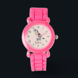 Girls Cute Pink Safari Zebra Kids Watch<br><div class="desc">This cute and whimsical pink kids' watch features a beautiful zebra illustration,  and a place for you to add your girl’s name in a fun,  minimalist font. The perfect accessory for any animal lover,  perfect for a toddlers first watch.</div>