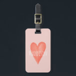 Girls Cute Pink Watercolor Heart Kids Luggage Tag<br><div class="desc">This cute and girly kids luggage tag features an adorable pink heart illustration. This lovely design also features a place for you to add your girl's name and contact details. The perfect modern design for any kid's first trip! Check out our collection for the matching passport case.</div>