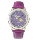 Girls Cute Purple Rocket Ship Space and Name Kids