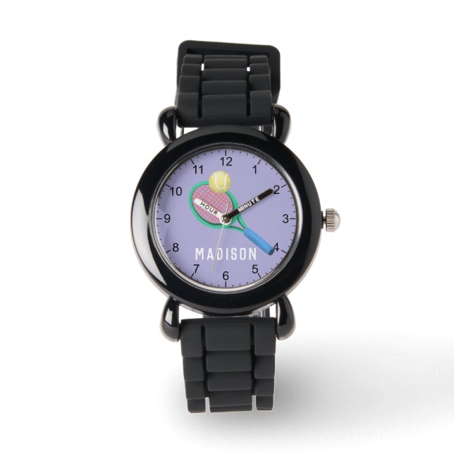 Girls Cute Purple Sports Tennis Kids Watch (Front)