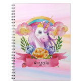 Aimee: Personalized Unicorn Sketchbook For Girls With Pink Name