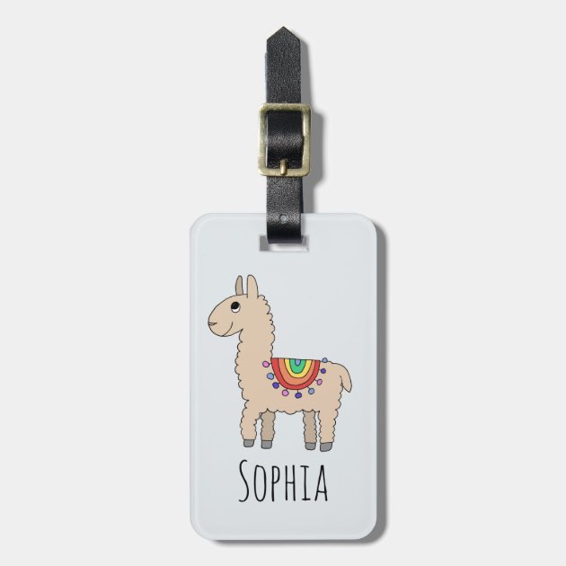 llama luggage tag
