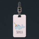 Girls Cute Rainbow Narwhal Cartoon and Name Kids Luggage Tag<br><div class="desc">This trendy kids luggage tag features an adorable,  hand drawn rainbow narwhal cartoon. This lovely design also features a place for you to add your girl's name. The perfect ocean themed design for any kid's first trip! Check out our collection for the matching passport case.</div>