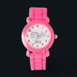 Girls Cute Rainbow Narwhal Cartoon and Name Kids Watch<br><div class="desc">This gorgeous kids' watch features an adorable, hand drawn rainbow narwhal cartoon. This lovely colorful design also features a place for you to add your girl's name. With clear, easily readable numbers, this 'first' watch is great for those just starting out on learning the time. The perfect ocean themed design...</div>