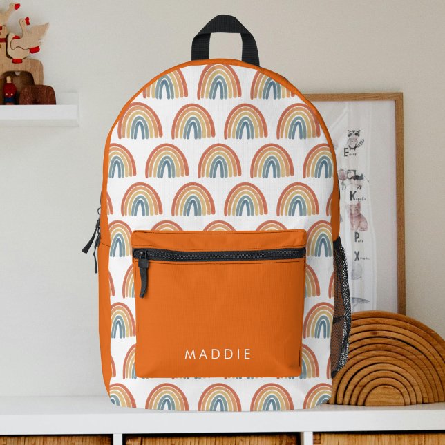 Girls Cute Rainbow  Printed Backpack (Creator Uploaded)