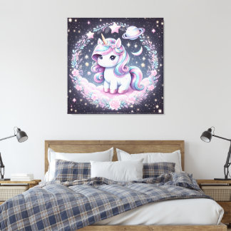 Girls Cute Rainbow Unicorn Canvas Print