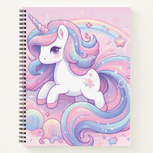 Girls Cute Rainbow Unicorn Notebook