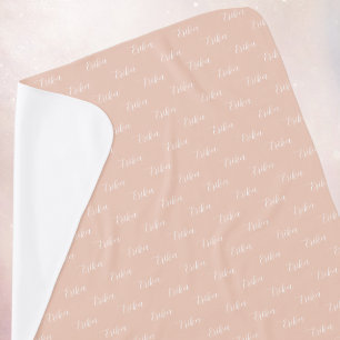 Girls Cute Repeating Newborn Name Dusty Rose Baby Blanket
