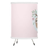Girls Cute Sleeping Sloth Animal and Name Kids Tripod Lamp (Left)