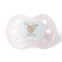 Girls Cute Sleeping Sloth Animal and Name Pacifier Girls Cute Sleeping Sloth Animal and Name Pacifier