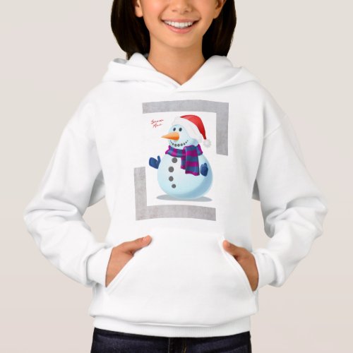 Girls _ Cute Snow Man  Hoodie
