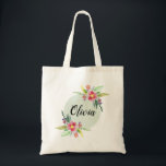 Girls Cute Spring Botanical Flowers and Name Tote Bag<br><div class="desc">This gorgeous kids floral tote bag design features cute spring watercolor flowers,  and has space for you to write your girls name in an elegant font. A perfect pastel,  botanical gift for any girl,  or for a new Mom to use as a diaper bag!</div>
