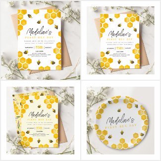 Girls Cute Summer First Bee Day Birthday