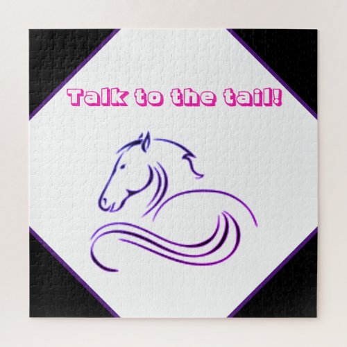 Girls Cute Talk to the Tail Horse    Jigsaw Puzzle