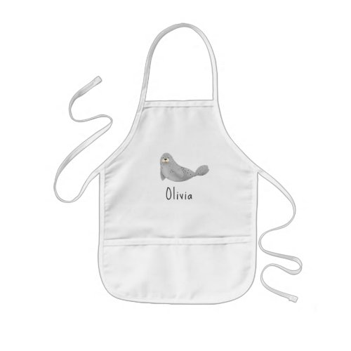 Girls Cute Under the Sea Ocean Seal Kids Apron