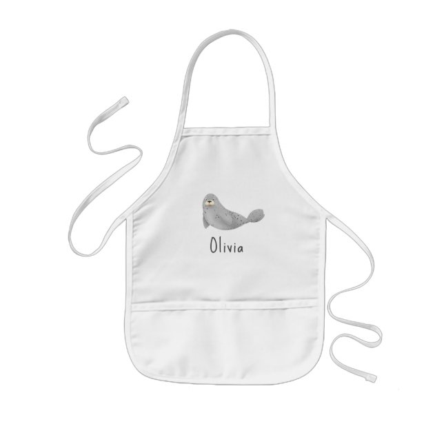 Girls Cute Under the Sea Ocean Seal Kids' Apron (Front)