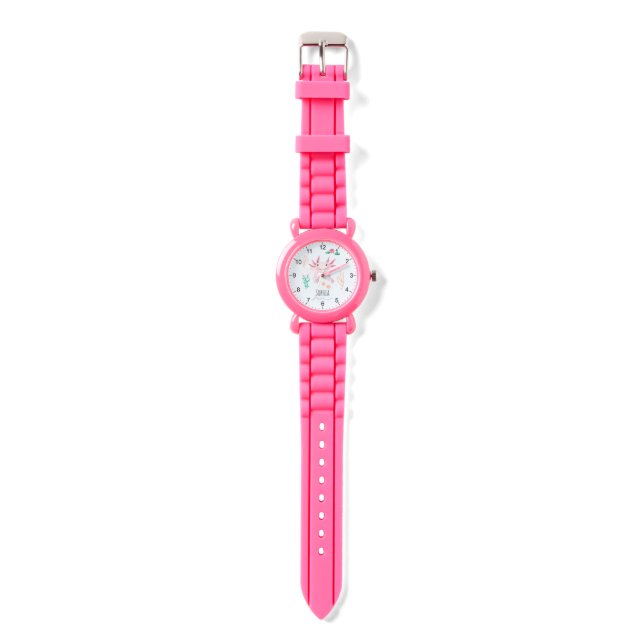 Girls Cute & Whimsical Pink Axolotl Kids Watch | Zazzle display picture 3