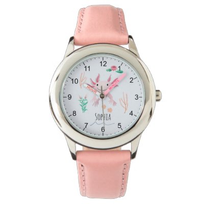 Pink girls authentic watch letter monogram