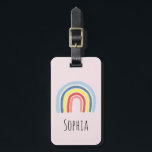 Girls Cute Whimsical Rainbow Cartoon and Name Kids Luggage Tag<br><div class="desc">This trendy kids luggage tag features an adorable rainbow cartoon. This lovely design also features a place for you to add your girl's name. The perfect modern design for any kid's first trip! Check out our collection for the matching passport case.</div>