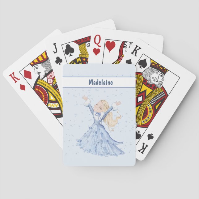 Girls Cute Winter Princess  Poker Cards (Back)