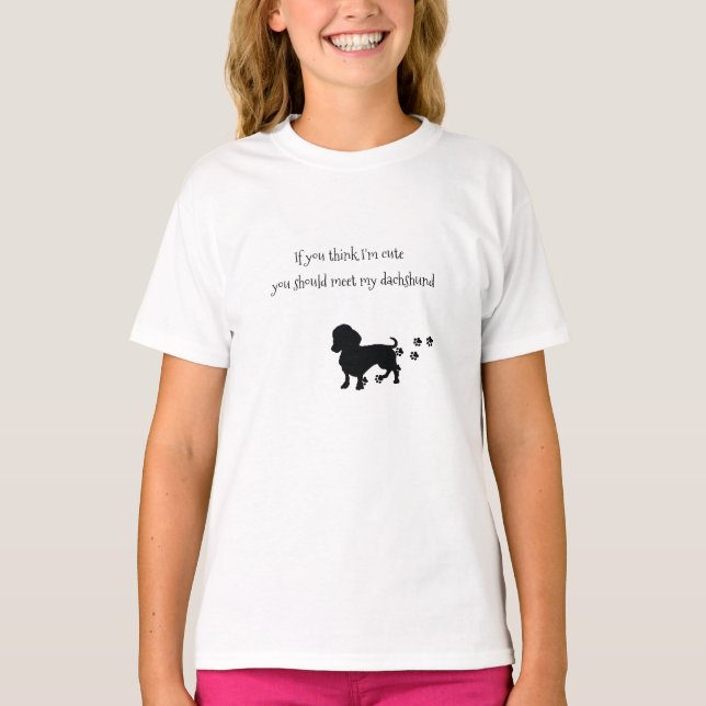 Girl's Dachshund Shirt (Front)