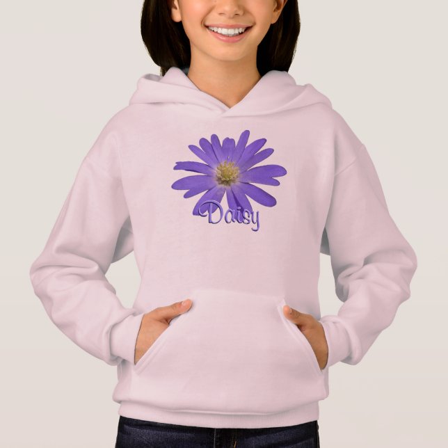 Girl's Daisy Hoodie Sweatshirt Custom Daisy Hoodie (Front)