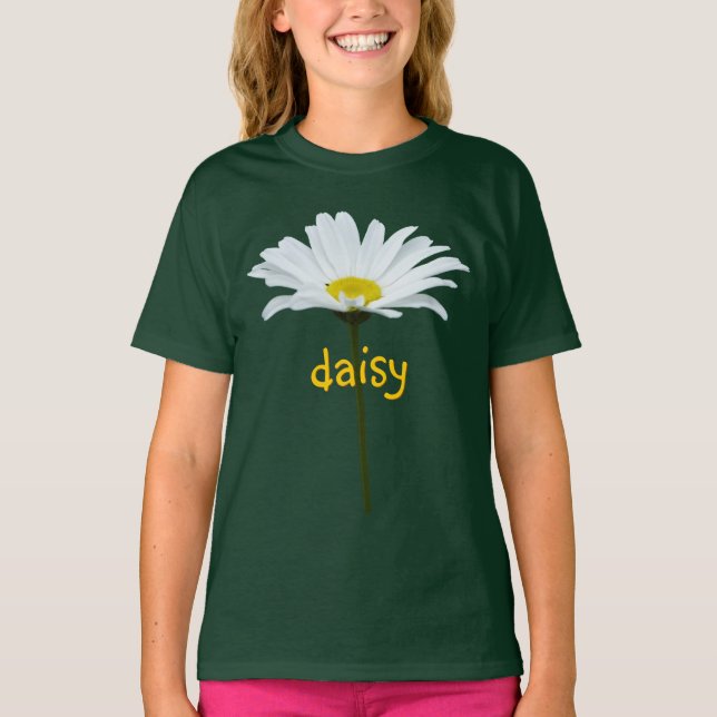 Girl's Daisy T-shirt Organic Custom Daisy Shirt (Front)