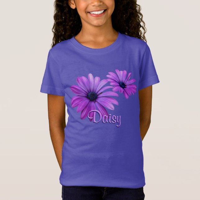 Girl's Daisy T-shirt Personalize Daisy Kid's Shirt (Front)
