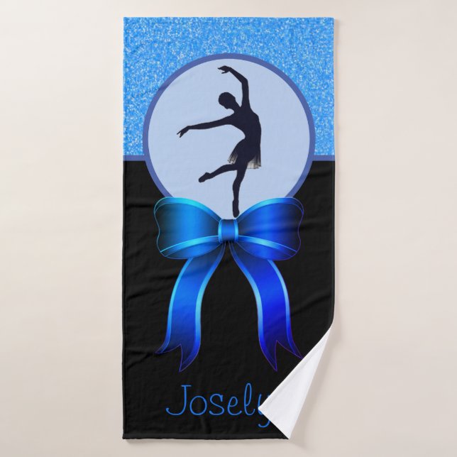 Girls Dance Glitter and Bow Bath Towel (Bath Towel)