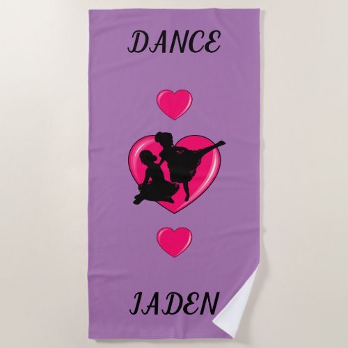 Girls Dance  Hearts Beach Towel