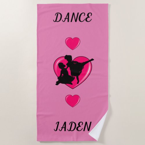 Girls Dance  Hearts Beach Towel