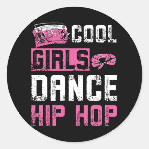 Girls Dance Hip Hop Classic Round Sticker