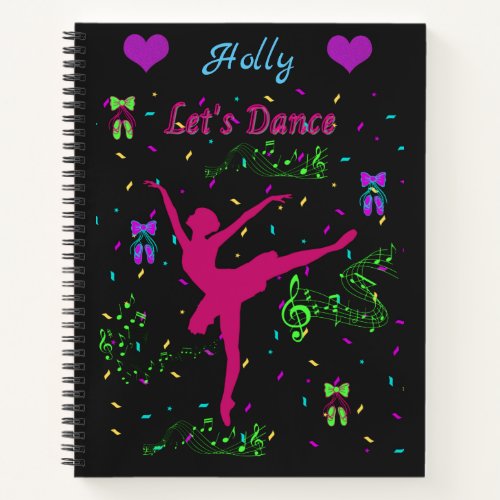 Girls Dance Musical Notes Notebook