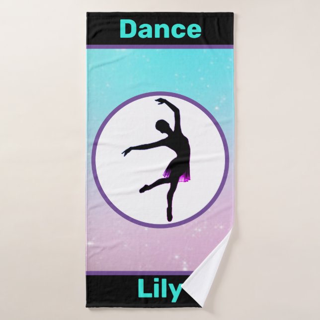 Girls Dance Pastel Personalized Towel (Bath Towel)