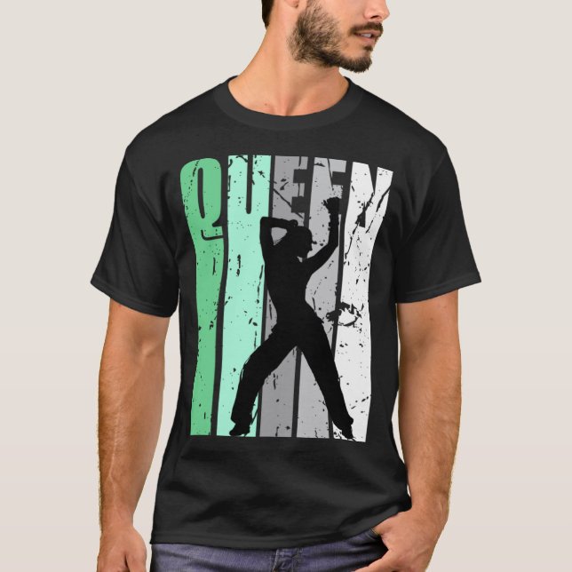 Girls Dance Queen Dance Retro Graphic Motivate T-Shirt (Front)
