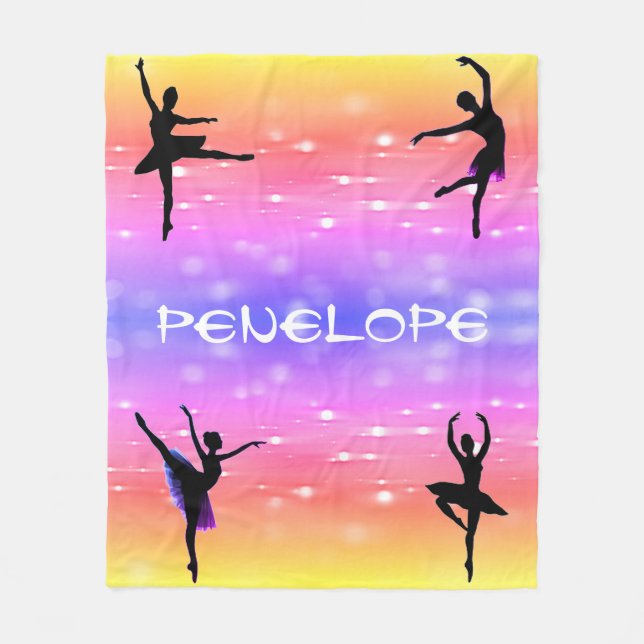 Girls Dance Rainbow Fleece Blanket (Front)