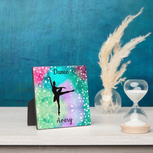 Girls Dance Watercolor with Floating Hearts  Plaque