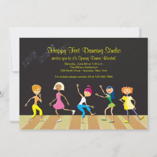 Girls Dancing Recital Invitation