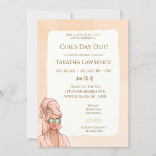 Girls Day Out Spa Bridal Shower Invitation