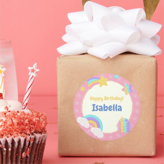 Girl's Delight Pop It Classic Round Sticker (Party)