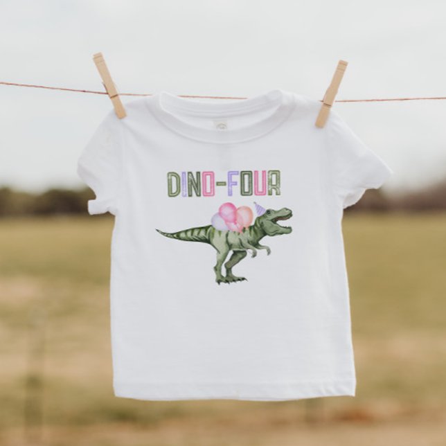 Girl's Dino-Four Party Shirt (Creator Uploaded)