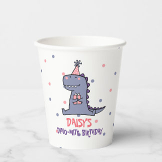 Girls Dino-Mite Birthday Paper Cup