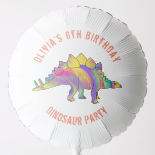 Girls Dinosaur Birthday Party Personalized Balloon